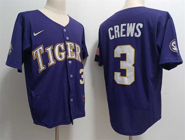 Men's LSU Tigers #3 ylan Crews Purple 2023 Stitched Baseball Jersey Dzhi,We sell and wholesale Men's LSU Tigers #3 ylan Crews Purple 2023 Stitched Baseball Jersey Dzhi on line form chian!